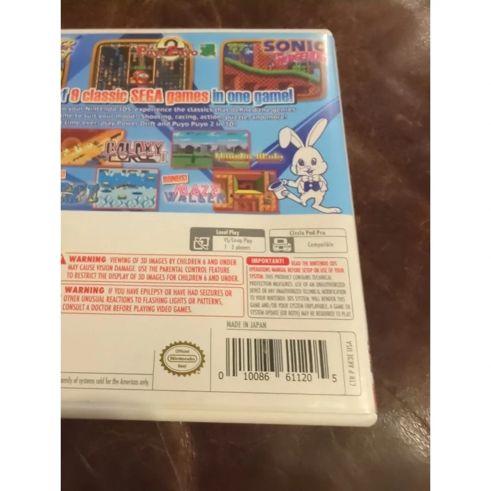 Sega 3D Classics Collection Nintendo 3DS  2016 Arcade Compilation Case Decals